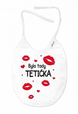 Baby Nellys Nepromokavý bryndáček Byla tady Tetička, 24 x 27 cm - bílý