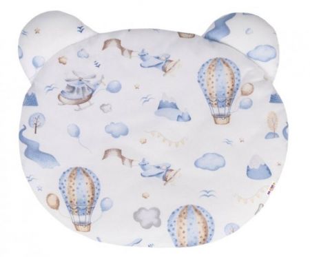 Baby Nellys Bavlněný polštářek Teddy, Balón a letadlo