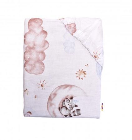 Baby Nellys Bavlněné prostěradlo, Sweet Dreams, bílá, 120x60