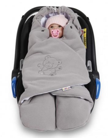 Baby Nellys Dětská zavinovačka, fusák polar, bio bavlna - šedá