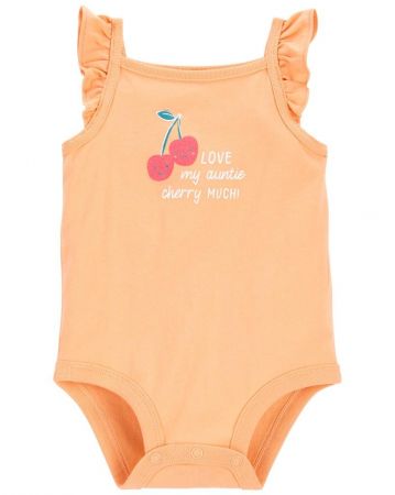 CARTERS CARTER'S Body na ramínka Orange Cherry holka 12m