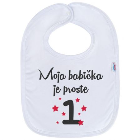 Kojenecký bavlněný bryndák New Baby Moja babička je proste 1 Bílá