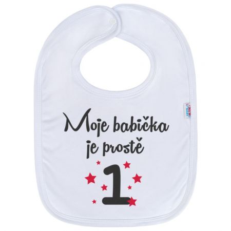 Kojenecký bavlněný bryndák New Baby Moje babička je prostě 1 Bílá