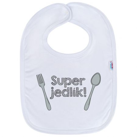 Kojenecký bavlněný bryndák New Baby Super jedlík! Bílá