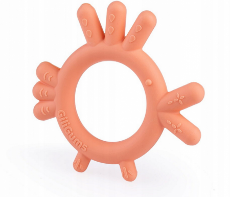 GiliGums Dětské silikonové kousátko Chicken Teether, 3m