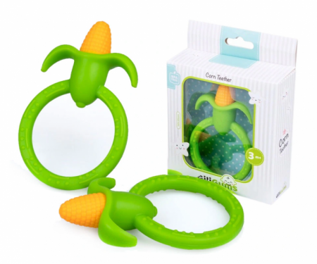 GiliGums Dětské silikonové kousátko Corn Teether, 3m