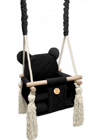 TULIMI Stylová houpačka LUX Velvet - černá