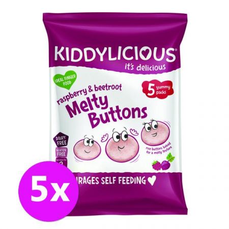 5x KIDDYLICIOUS Knoflíčky ovocno-zeleninové Malina s řepou 5x 6 g