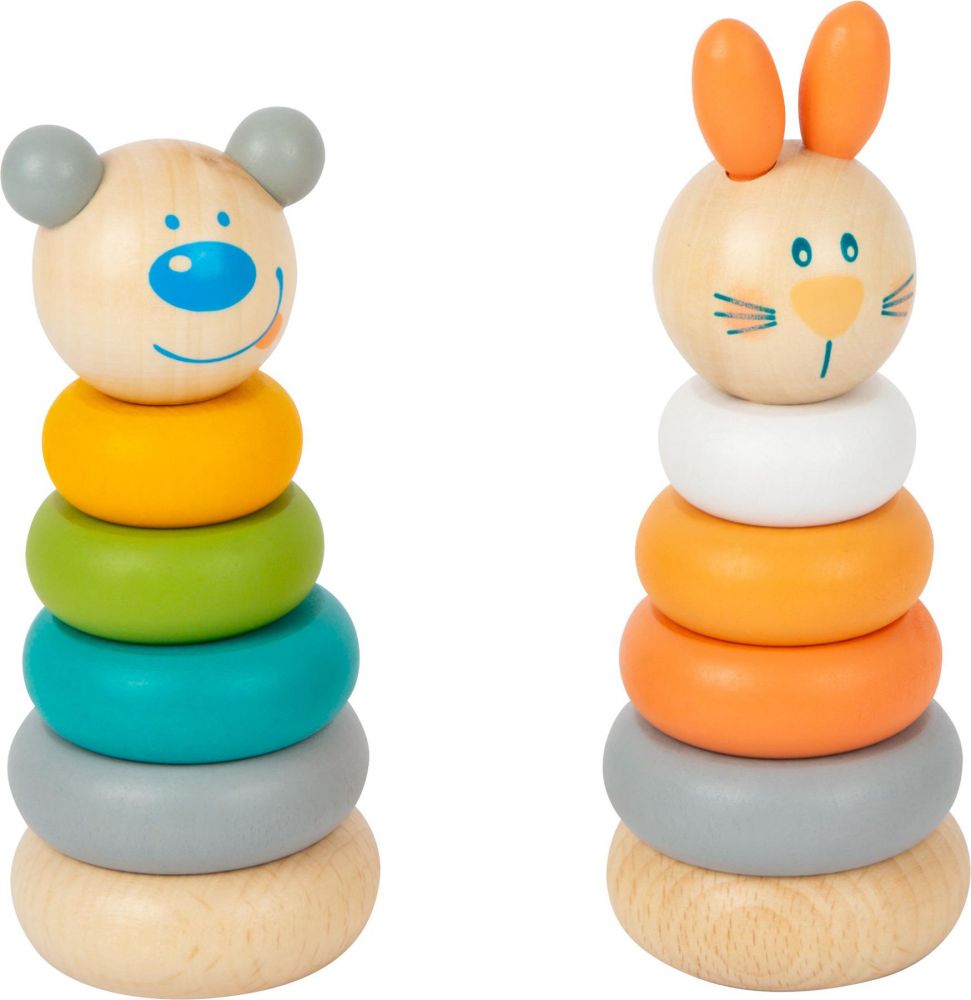 Small foot by Legler Small Foot Nasazovací věž pastelová 1 ks medvěd