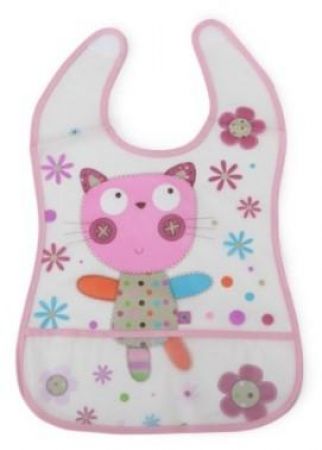 Cangaroo Cangoroo Bryndáček s kapsičkou Baby Bib Happy Meal - růžový