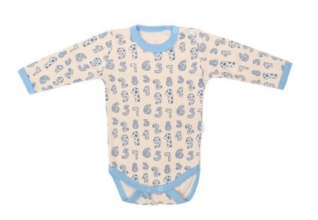 Mamatti Kojenecké body dlouhý rukáv, Čísla - béžové, vel. 74, 74 (6-9m)
