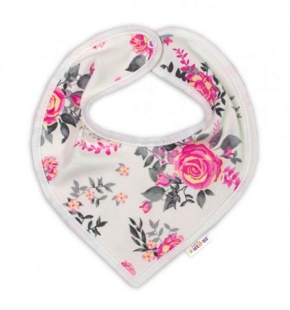Baby Nellys Bavlněný šátek na krk New Roses - smetanový, 50 (0-1m)