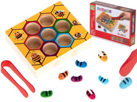 Ikonka Montessori včelí plástev / úl dřevěná hra