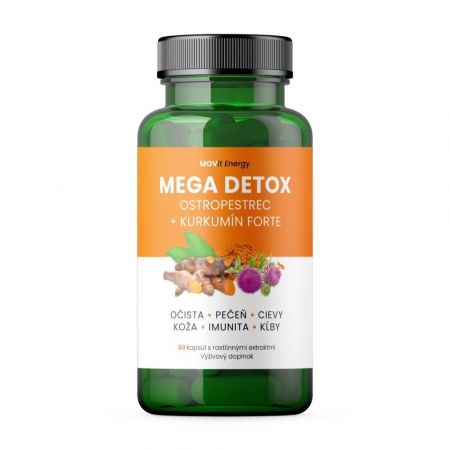 Mega Detox Ostropestřec + Kurkumin FORTE MOVit Energy 60 kapslí