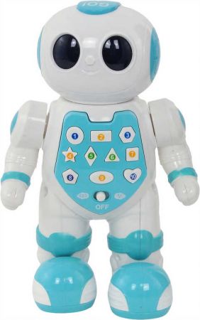 Robot výukový AJ 21cm mluví tančí chodí na baterie LED Světlo Zvuk