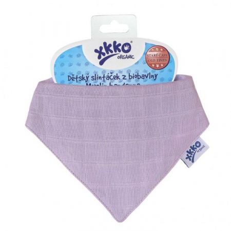 KIKKO Dětský slintáček XKKO Organic Staré časy Pastels - Ultra Violet/ D