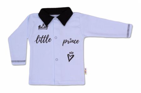 Baby Nellys Bavlněná košilka Little Prince - modrá Velikost: 56 (1-2m)