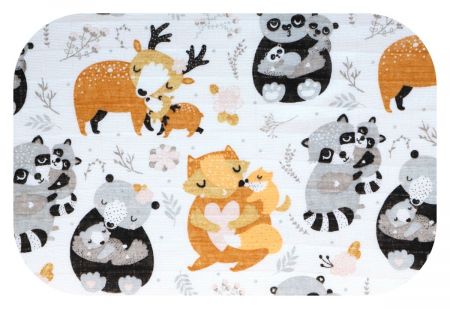 Bavlněná plena EgaKids Tetra LUX 70x80cm - Lesní rodinka