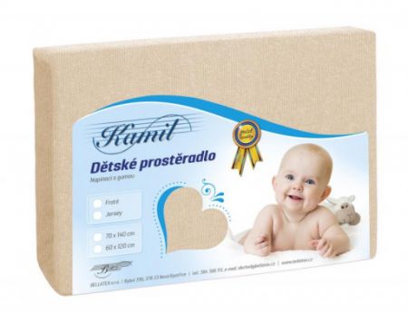 Bellatex Dětské jersey prostěradlo - světle béžová - 70x140 cm