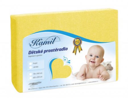 Bellatex Dětské jersey prostěradlo - žlutá - 70x140 cm