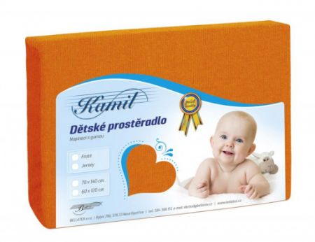 Bellatex Dětské jersey prostěradlo - oranžová - 70x140 cm