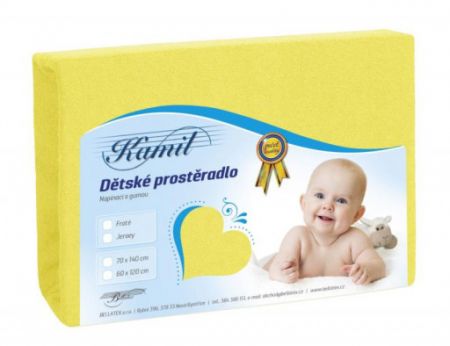 Bellatex Dětské froté prostěradlo - žlutá - 70x140 cm
