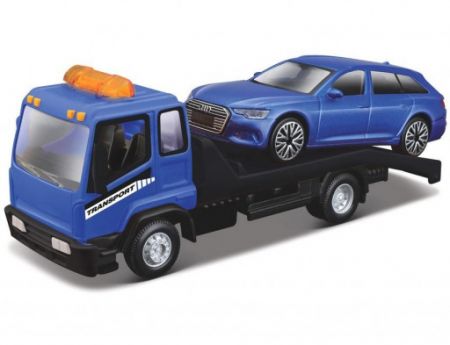 Bburago Tow Truck a Audi, Blue 1:43