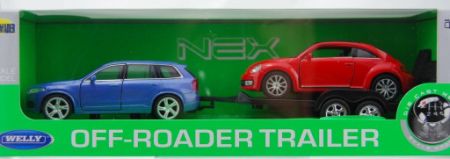 Welly Trailer set Volvo XC 90 a Volkswagen The Beetle 