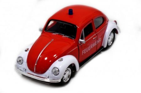 Welly Volkswagen Beetle Hard Top Feuerwehr, Červený 1:34-39