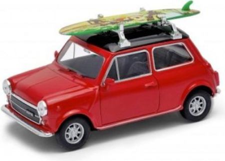 Welly Mini Cooper 1300 with Surf, Red 1:34-39