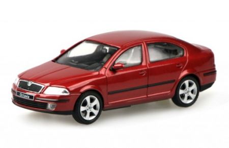 Škoda Octavia II (2004) Červená Flamenco Metalíza 1:43