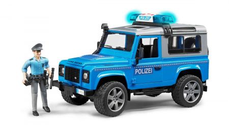 Bruder 2597 Policejní Land Rover Defender s policistou