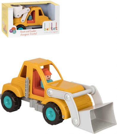 B-TOYS Baby autíčko nakladač buldozer Vroom set s figurkou řidiče