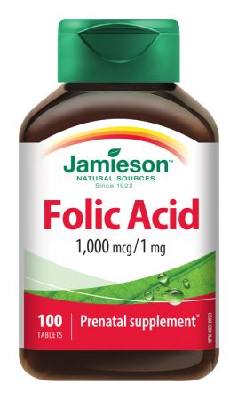 JAMIESON - Folic acid - Kyselina listová 1000mg 100 tbl