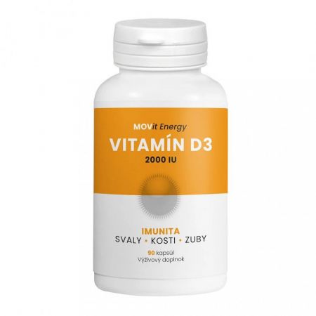 Vitamin D3 2000 I.U. 50 mcg MOVit Energy 90 kapslí