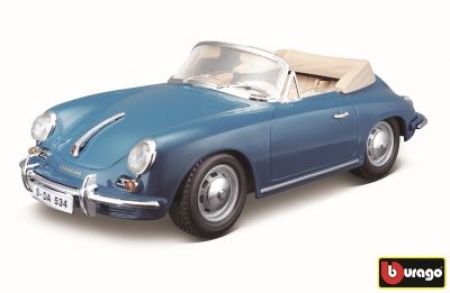 Bburago Porsche 356B Cabriolet 1961 modrá 1:18 - II.jakost