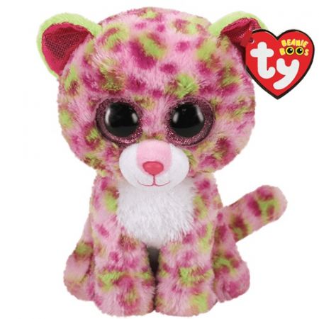 BEANIE BOOS LAINEY, 15 cm - růžový leopard