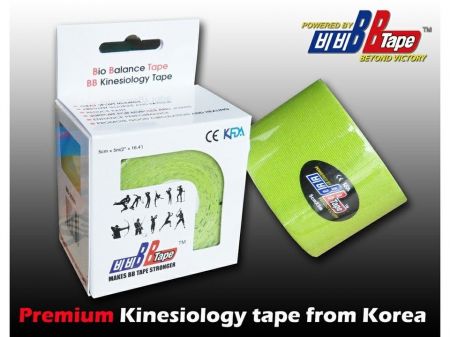 BB Tape kineziologický tejp s turmalínem - 5 m x 5 cm, Barva: zelená