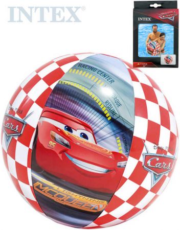 INTEX Míč nafukovací 61cm do vody CARS (Auta) kostkovaný 58053 DS49187548