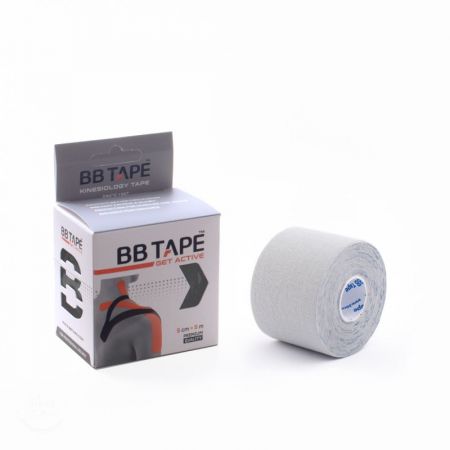 BB Tape Kineziologický tejp - 5 m x 5 cm Barva: šedá