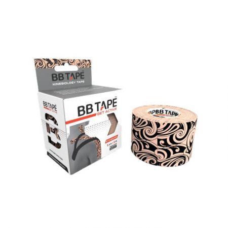 BB Tape Kineziologický tejp Tatto Beige - s designem tetování - 5 cm x 5 m