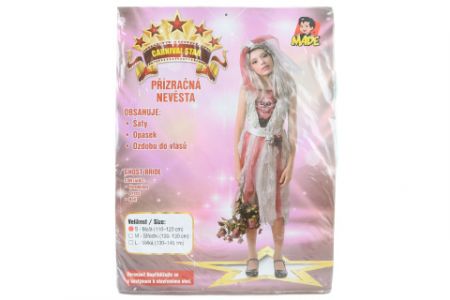 Šaty na karneval - nevěsta duch, 110 - 120 cm DS99844084