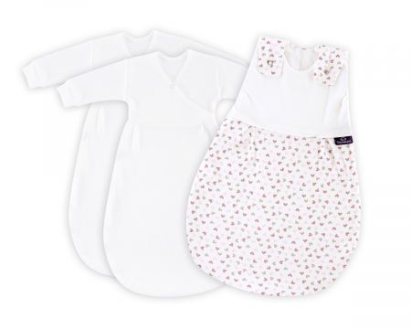 Spací pytel Träumeland Liebmich 3dilný set Herz rosa 56/62