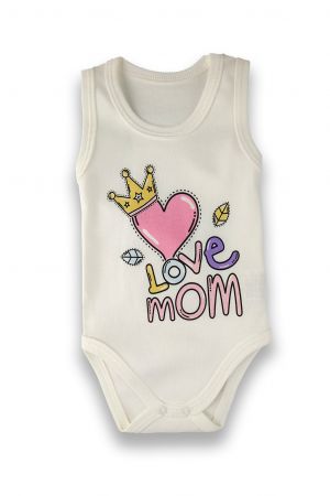 Kojenecké body bez rukávů Love | bílá (Oblečení pro miminko) Velikost: 62