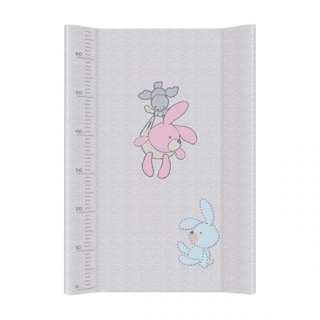 CEBA BABY přebalovací podložka DVOJHRANNÁ TVRDÁ COMFORT 50x70cm Zajíčci Šedá