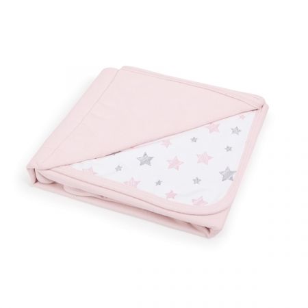 CEBA BABY dětská deka 90x100cm Candy Pink/Pink Stars