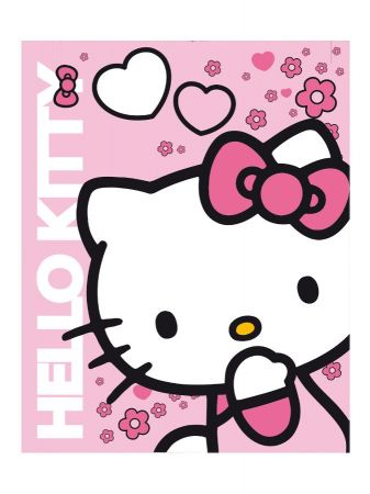 KAUFMANN Dětská oboustranná auto deka Hello Kitty 120x150 cm