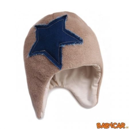 PINKIE čepice ZIMNÍ Beige Jeans Star 6m-1,5roku