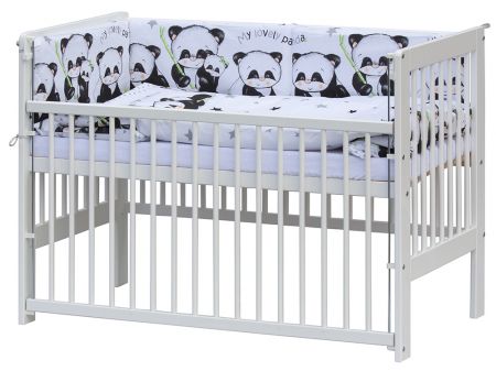 Postýlka 120 x 60 cm s kompletní výbavou Scarlett Panda - bílá