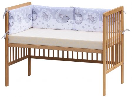 Mantinel do postýlky 4dílný - Scarlett Lucy - 180 x 30 cm - šedá